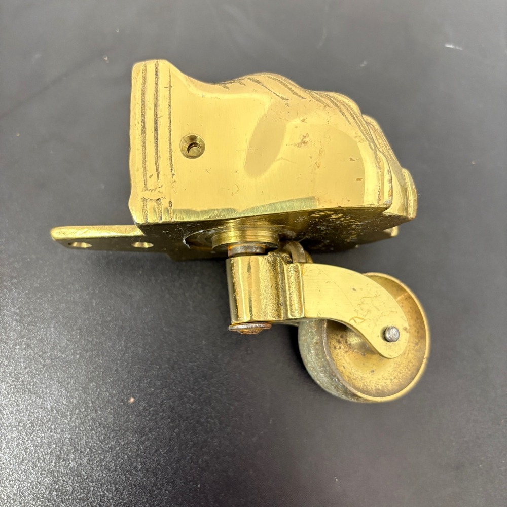 Vintage Furniture Casters OS Gold Brass Lion Paw Feet F285 Set of 4 Home Decor - Picture 12 of 16